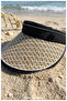 Women's Straw Visor Hat - Adjustable Sports and Beach Visor with Black Stripe (57-58 cm) (100% Paper) - 7