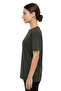 Women's Smoked Basic 100% Cotton Crew Neck Comfortable Fit T-Shirt - 3