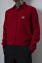 Men's R Embroidered Long Sleeve Muslin Oversized Shirt Claret Red - 5