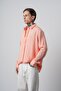Men's Striped Detailed Long Sleeve Oversized Shirt Pink - 3