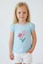 Girl's T-Shirt with Colorful Flower Print, Ages 1.5-5, Blue