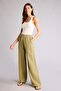 100% Cotton Wide Leg High Waist Muslin Trousers E3934Ax25Sm - 4