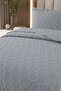 Honey Comb 3D Single Bedspread Set - 2 Pieces - 180X240 cm - with Pvc Bag - Gray - 2