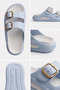 Evaclip Comfort Women's Double Buckle Thick Sole Women's Ice Blue Off-White Slippers - Double Layer H - 6