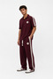 Men's Regular Fit Tracksuit Set with Stripe Detail, Burgundy - 5