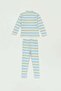 Striped Stand Collar Girls' Set - 4