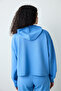 Mavi Kapüşonlu Silky Touch Sweatshirt - 4