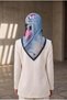 100% Twill Silk Smoky Floral Patterned Indigo - Navy Blue Colored 90X90 Scarf Edge Stitching Shape Hand Stitched - 6