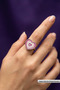 Stylish and Modern Design with Layered Pink Heart Minimal Adjustable Women's Ring - 2
