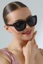 Women's uv400 oversize cat eyes brown sunglasses 23026 c3 - 5