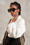 Women's uv400 oversize brown sunglasses with accessories 23064 c3 - 3