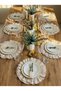 2 Pieces of Red Striped Scalloped American Placemats - 8