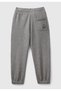 Boy's anthracite melange sweatpants with logo, right back pocket, elasticated waist, and drawstring. - 2