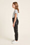 Girl's Leather Trousers with Elastic Waist, Without Pockets - 2