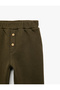 Button Detailed Shirred Elastic Waist Sweatpants - 4