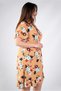 Women's Plus Size Skirt with Flounces-Floral Dress Brown - 6