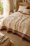 Muslin Filled Bohemian Bedspread 240X260 Double Size with Tassels - Pique - 3