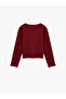 Long Sleeve Crew Neck Bow Window Detail Camisole T-Shirt - 2