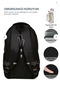 Unisex 15.6" Laptop Notebook Computer Backpack with Compartment for School, Travel and Sports, Water Resistant - 5
