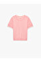 Lace Detailed Crew Neck Short Sleeve Knitwear Sweater - 3