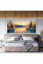 Yellow Nightfall Landscape Wall Art (60x120 cm) – Modern wrap Framed Canvas Print - 3