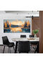 Yellow Nightfall Landscape Wall Art (60x120 cm) – Modern wrap Framed Canvas Print - 2