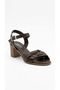 Brown Women's Genuine Leather Heeled Sandals 617.1563