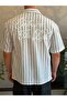 Men's Premium Oversize Cut Shirt with Embroidery Detail White Eca077 - 2
