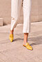 Yellow Genuine Leather Buckle Women's Slippers - 4