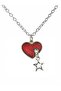 Red Heart Star Figured Unisex Necklace – 60 cm Chain, Stylish and Meaningful Design