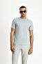 Crew Neck Slim Fit Slim Fit Single Jersey Cotton T-Shirt - 4
