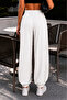 Women's White Elastic High Waist Balloon Pants - 5