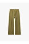 Viscose Fabric Wide-Legged Trousers with Pockets and Tie-Waist - 5