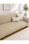 Non-Slip Sole Padded Velvet Sofa - Sofa Bed Cover 170x210 Beige - 2