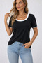Women's Round Neck Short Sleeve Viscose Blouse