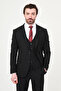 Straight Slim Fit Mono Collar Men's Suit Black - 45461.26Y - 4