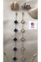 2-Piece Gold Navy Blue & Gold White Steel Zircon Clover Bracelet