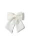 White Chiffon Bow Automatic Clip-On Hairpin - Ribbon Hair Accessory with Different Color Options - 2