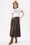 Crep Women's the Ashfords Horse Printed Cotton Ribbed Short Sleeve Crop T-Shirt Slim Fit 100% Cotton - 4