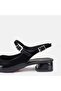 Large Size Women's Shoes with Open Back 4cm 41-42-43-44-Black Patent Leather - 5
