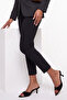 Women's Black Suede Kitten 4 cm Low Heel Pointed Toe Thin Pointed Toe Short Heel Slippers Black - 4