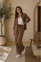 Women's Suit Set, Tissue Fabric Shirt and Pants Set - 3