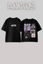 Bad Bunny Design Back Printed Cotton Black Oversize T-Shirt