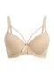 Women's Skin Color Stripe Detailed Lace Supported Bra - 2