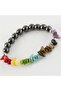 7-Piece Natural Stone Chakra Bracelet - Anthracite