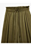 Elastic Waist Tied Waist Aerobin Satin Palazzo Trousers with Pockets - 5