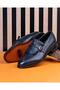 Italian Style Internal and External Natural Leather Men's Shoes Navy Blue T14617 - 5