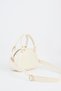 Women's Lal Cream Heart Charm Detailed Adjustable Strap Zipper Closure Hand and Shoulder Bag - 4