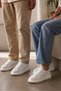 Unisex White Thick Sole Sneaker Casual Platform Sports Shoes - 6