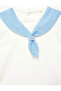 Ecru Baby Girl T-Shirt with Contrast Collar 6Smg10149Ak - 5